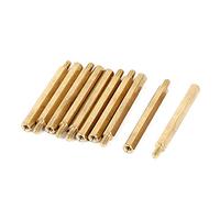 sourcing map 10uds M3x40+6mm Hembra/Macho Roscado Latón Hexagonal Separador