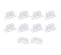 sourcing map 10uds Silicona Micro USB Tapa Puerto Cubierta Anti Polvo Protector 6.5mmx2.3mm Transparente