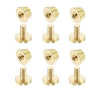 sourcing map 10x6mm Plano Pernos Remache Monedero Bolso Pies Clavos Sólido Latón Cuero Artesanía Bricolaje 6 Piezas