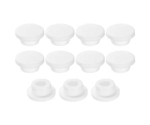 sourcing map 11 tapones de silicona redondos, impermeables, de goma, tapones de sellado de botellas, tapas de tubo para agujero de 22 mm, para botella de bañera, color blanco