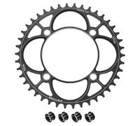 sourcing map 110BCD - Plato de bicicleta 42T 7/8/9/10/11 velocidades, 175,75 mm de diámetro, redondo, de aluminio, estrecho, con tornillos, para bicicleta de carretera MTB, color negro