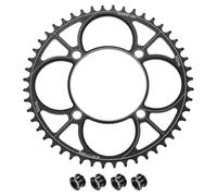 sourcing map 110BCD - Plato de bicicleta 48T 7/8/9/10/11 velocidades, 199,55 mm de diámetro, redondo, de aluminio, estrecho, con tornillos, para bicicleta de carretera MTB, color negro