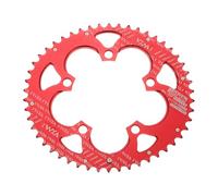 sourcing map 110BCD - Plato de bicicleta 50T 9/10/11/12 velocidades, 215 mm de diámetro, redondo, de aluminio, estrecho, de dientes anchos, para bicicleta de carretera MTB, rojo