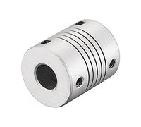 sourcing map 11mm a 10mm Aluminio Aleación Eje Accesorio Flexible Acoplador Motor Conector Junta L30xD25 Plateado