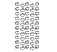 sourcing map 12.8mm-15.3mm Abrazaderas de tubo ajustable de Acero inoxidable 304 tono Plata 50pcs