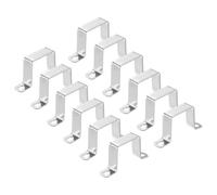 sourcing map 12 abrazaderas cuadradas de tubo de 45 x 45 mm, acero | Abrazadera de correa de tubo en forma de U, soporte de conector de puntal de hebilla de tubo cuadrado para manguera de tubo