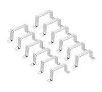 sourcing map 12 abrazaderas cuadradas para tuberías, 75 x 45 mm, acero | Abrazadera de correa de tubo en forma de U, soporte de conector de puntal de hebilla de tubo cuadrado para manguera de tubo