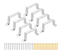 sourcing map 12 abrazaderas cuadradas para tuberías, 75 x 45 mm, acero | Abrazadera de correa de tubo en forma de U, soporte de conector de puntal de hebilla de tubo cuadrado con tornillos para