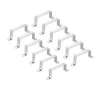 sourcing map 12 abrazaderas cuadradas para tuberías, 90 x 45 mm, acero | Abrazadera de correa de tubo en forma de U, soporte de conector de puntal de hebilla de tubo cuadrado para manguera de tubo