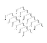 sourcing map 12 abrazaderas cuadradas para tuberías, 95 x 45 mm, acero | Abrazadera de correa de tubo en forma de U, soporte de conector de puntal de hebilla de tubo cuadrado para manguera de tubo
