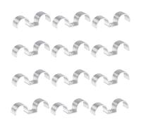 sourcing map 12 abrazaderas de doble línea de acero inoxidable de 22 mm, clips de línea de combustible en forma de M para instalación de cables de tubería de combustible, color plateado