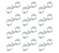 sourcing map 12 abrazaderas de panel de valla de eslabones de cadena de 1-11/32 pulgadas, galvanizadas para perrera, conector de valla, piezas de hardware temporales para jaula de perro con pernos y
