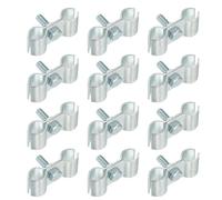 sourcing map 12 abrazaderas de panel de valla de eslabones de cadena de 15/32 pulgadas, galvanizadas para perreras, conector de valla, piezas de hardware temporales para jaula de perro con pernos y