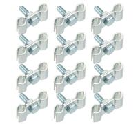 sourcing map 12 abrazaderas de panel de valla de eslabones de cadena de 5/16 pulgadas galvanizadas para perrera, conector de valla, piezas de hardware temporales para jaula de perro con pernos y