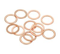 sourcing map 12 arandelas planas de cobre, 12 x 16 x 1 mm, arandelas de anillo de sellado métrico plano para accesorios hidráulicos, tornillos, tuercas, reparación electrónica