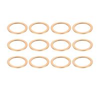sourcing map 12 arandelas planas de cobre, 22 x 26 x 1 mm, arandelas de anillo de sellado métrico plano para accesorios hidráulicos, tornillos, tuercas, reparación electrónica