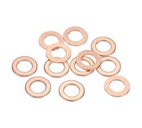 sourcing map 12 arandelas planas de cobre, 8 x 14 x 1 mm, arandelas de anillo de sellado métrico plano para accesorios hidráulicos, tornillos, tuercas, reparación electrónica
