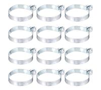 sourcing map 12 bandas de sujeción para valla de eslabones de cadena, bandas de tensión de acero galvanizado con pernos y tuercas para postes de eslabones de cadena de 2-61/64 pulgadas, tubería