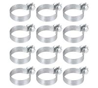 sourcing map 12 bandas de sujeción para valla de eslabones de cadena, bandas de tensión de acero galvanizado con pernos y tuercas para postes de eslabones de cadena de 1-57/64 pulgadas, tubería