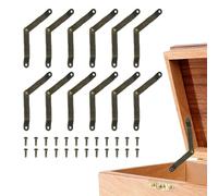 sourcing map 12 bisagras plegables de soporte de tapa, bisagra giratoria de hierro de 180 grados, bisagra de tapa de 2.5 x 0.4 pulgadas para gabinetes, cajas de madera, muebles del hogar, ventanas