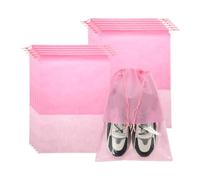 sourcing map 12 bolsas de viaje para zapatos no tejidas, organizadoras con cordón, a prueba de polvo, bolsas de almacenamiento de zapatos de viaje portátiles con ventana transparente para hombres y