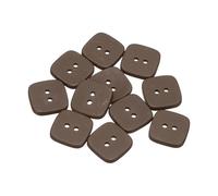 sourcing map 12 botones de costura de 22 mm (7/8 pulgadas), 2 agujeros, botón cuadrado de resina, accesorios de repuesto para ropa, manualidades, decoración, color marrón