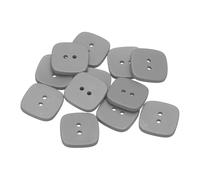 sourcing map 12 botones de costura de 25 mm, 2 agujeros, botón cuadrado de resina, accesorios de repuesto para ropa, manualidades, decoración, color gris