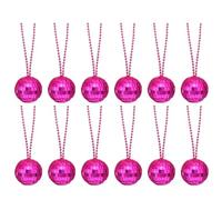 sourcing map 12 collares de bola de discoteca con espejo de 1.6 pulgadas a granel, collares de disfraz de bola de discoteca de los años 70, collar de fiesta de discoteca para mujer, decoración para
