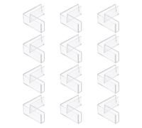 sourcing map 12 conectores de vidrio de plástico, adecuados para abrazadera de vidrio en forma de L de 5 mm de grosor, soporte de fijación sin borde para estantes de exhibición de acuarios, peceras