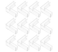 sourcing map 12 conectores de vidrio de plástico, adecuados para abrazadera de vidrio en forma de L de 6 mm de grosor, soporte de fijación sin borde para estantes de exhibición de acuarios, peceras