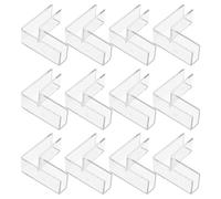 sourcing map 12 conectores de vidrio de plástico, adecuados para abrazadera de vidrio en forma de L de 8 mm de grosor, soporte de fijación sin borde para estantes de exhibición de acuarios, peceras