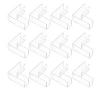 sourcing map 12 conectores de vidrio de plástico, adecuados para abrazadera de vidrio en forma de L de 10 mm de grosor, soporte de fijación sin borde para estantes de exhibición de peceras de acuario