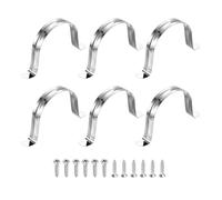 sourcing map 12 correas de tubo rígidas de acero inoxidable 304 de 75 mm (2-15/16 pulgadas), correa de dos agujeros, abrazadera de conducto de tubo resistente con tornillos autorroscantes para