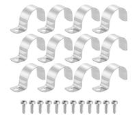 sourcing map 12 correas rígidas de tubo de 35 mm con un agujero, abrazadera de conducto de acero inoxidable 304, soporte en U grueso, abrazadera de tubo resistente con tornillos autorroscantes para