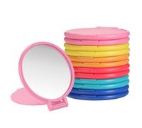 sourcing map 12 espejos redondos compactos a granel, mini espejos de maquillaje plegables de bolsillo, pequeños objetos de maquillaje portátiles para bolso, para mujeres y niñas, viajes, uso diario
