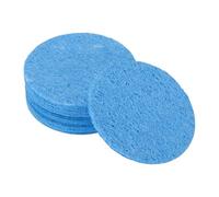 sourcing map 12 esponjas de soldadura de 51 x 51 mm, almohadilla de limpieza redonda azul, punta de soldadura, repuesto de hierro para limpieza de soldador, 2 mm de grosor natural, 10 mm de grosor de