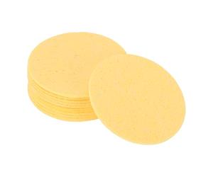 sourcing map 12 esponjas de soldadura de 51 x 51 mm, redondas, color amarillo profundo, punta de soldadura, repuesto de hierro para limpieza de soldador, 1,5 mm, grosor natural, 10 mm, grosor de