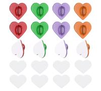sourcing map 12 ganchos de corazón para teléfono, soporte adhesivo para teléfono celular, bucle de agarre de metal para funda de bricolaje, tablet, 16 mm, rojo, verde hierba, naranja, morado
