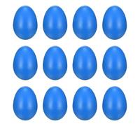 sourcing map 12 huevos de plástico, musicales de plástico, instrumentos de percusión de mano para manualidades, pintura, música, aprendizaje, Pascua, fiesta, actuación, color azul