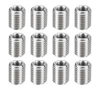 sourcing map 12 insertos de reparación de roscas M16 x 2 macho a rosca hembra M10 x 1,5 de 20 mm de largo, tuercas reductoras de acero inoxidable métricas autorroscantes, reductor roscado, sujetadores