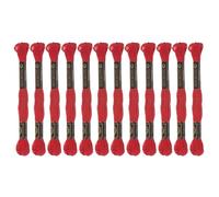 sourcing map 12 madejas de hilo de bordar de 8 m cada uno de hilo de algodón egipcio de fibra larga para punto de cruz 26S/2 x 6 para proyectos de bordado de pulsera, color rojo