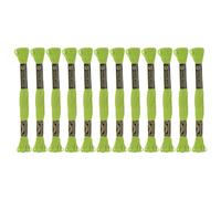 sourcing map 12 Madejas de Hilo de Bordar de 8m Cada una de Algodón Egipcio de Fibra Larga para Proyectos de Bordado Pulsera, Verde Brillante