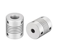 sourcing map 12 mm a 6 mm aleación de aluminio eje acoplamiento acoplador flexible motor conector junta L30xD25 plata 2 unids