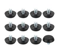 sourcing map 12 niveladores de patas de muebles de rosca de 1/4 pulgadas, patas de mesa de nivelación ajustables de 23 x 10 mm, nivelación de deslizamiento de muebles para patas de silla, taburete