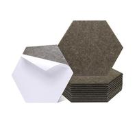 sourcing map 12 paneles acústicos autoadhesivos de 30 x 26 x 0,9 cm, buena densidad, a prueba de sonido, paneles hexagonales de absorción de sonido, azulejos de pared con borde biselado (marrón
