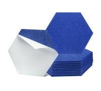 sourcing map 12 paneles acústicos autoadhesivos de 30 x 26 x 0,9 cm, buena densidad, a prueba de sonido, paneles hexagonales de absorción de sonido, azulejos de pared con borde biselado (azul oscuro)