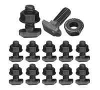sourcing map 12 pernos M8 x 20 mm con ranura en T, pernos de cabeza de martillo de acero al carbono, tornillo deslizante con tuercas hexagonales M8 para perfil de aluminio de la serie 40 estándar