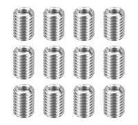 sourcing map 12 piezas de insertos de reparación de roscas M12 x 1.75 macho a M8 x 1.25 rosca hembra de 15 mm de largo, tuercas reductoras de acero inoxidable métricas autorroscantes, reductores