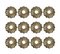 sourcing map 12 piezas de placa trasera para perilla de armario, 2,3 cm, forma de ciruela, arandelas de latón para decoración clásica de muebles, para gabinetes, cajones, puertas de armario (tono