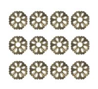 sourcing map 12 piezas de placa trasera para pomo de gabinete, 0.98 pulgadas, forma porosa, arandelas de latón para decoración clásica de muebles para armarios, cajones, puertas de armario (tono